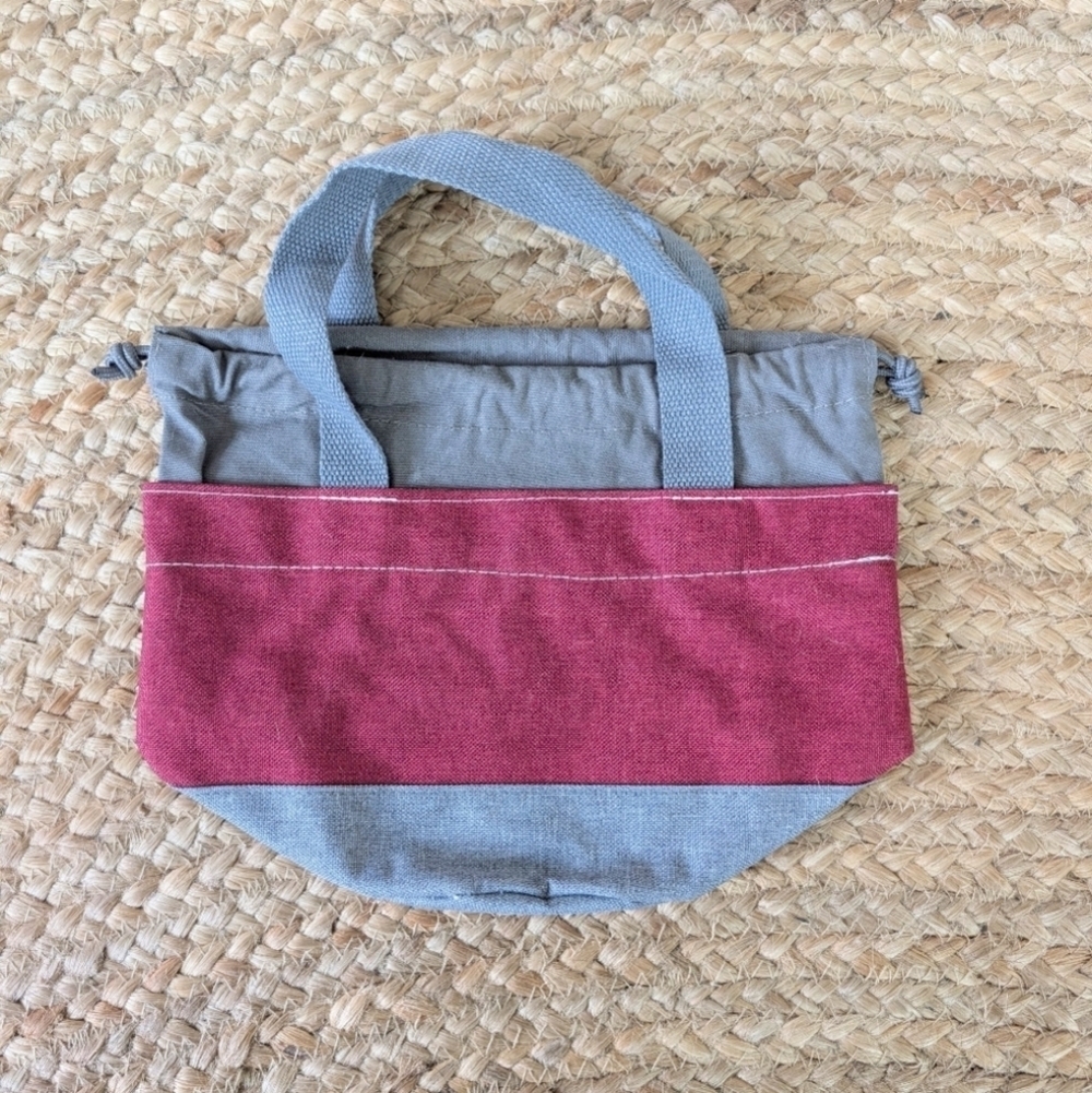 LOCKnLOCK Storage Shotgun Shell Canvas Bag or Lunch Tote Gray/Dark Red Range Bag - Picture 2 of 4